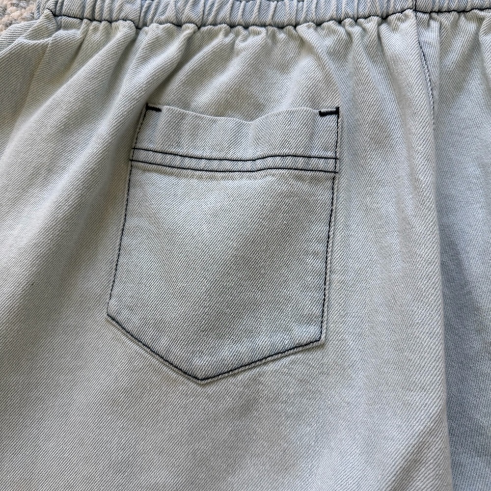 HUNTER BELL Aspen Shorts - Light Demin High Waist Shorts w/ Elastic Waist - Picture 9 of 9